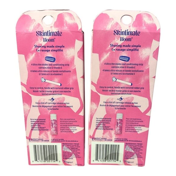 Skintimate Bloom Women’s Razors – Bundle of 2 Packs (4 Blades Each) - Picture 2 of 3